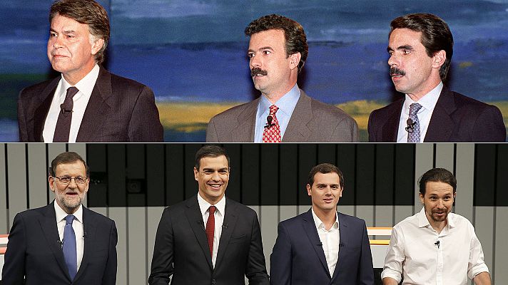 Telediario 1 - Historia de los debates electorales: Del cara a cara a los debates a cuatro