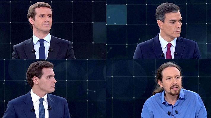 Especiales informativos - Minuto inicial de Rivera, iglesias, Sánchez y Casado