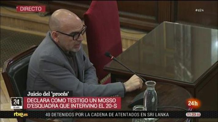 Informativo 24h - Un sargento de Mossos que medió el 20S niega que fuera Sànchez el que decidiera por encima de los Mossos