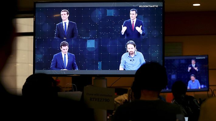 Telediario 1 - Los posibles pactos, muy presentes en el debate de RTVE