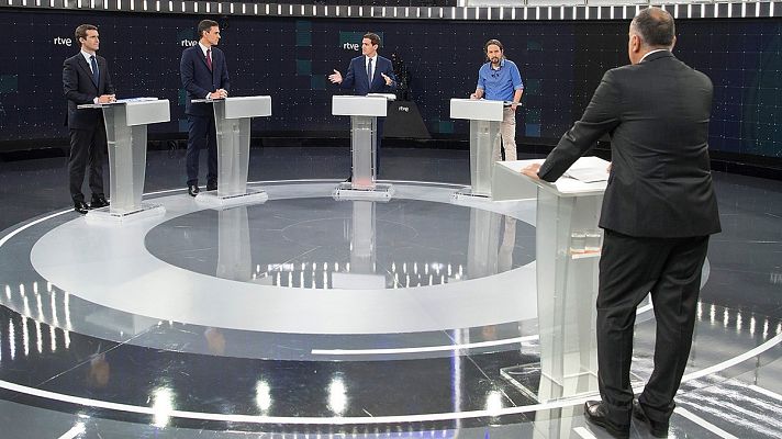 Telediario 1 - El tono más bronco del debate en RTVE llegó con Cataluña