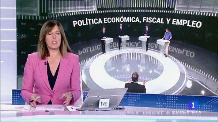 Telediario 1 - El tono más bronco del debate en RTVE llegó con Cataluña