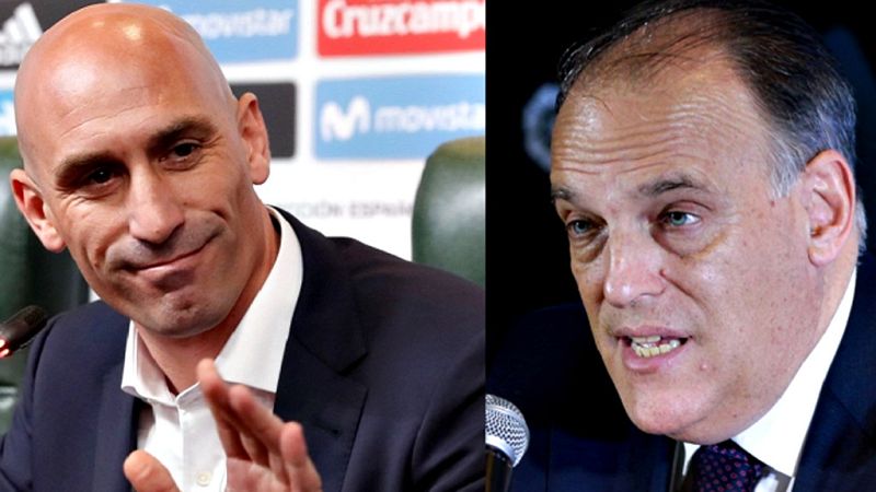El presidente de la Real Federación Española de Fútbol (RFEF),  Luis Rubiales, ha afirmado que su homólogo de LaLiga, Javier Tebas,  está "nervioso" porque "unos buenos amigos suyos" han "sobornado a  miembros de FIFA", después de asistir este miérco