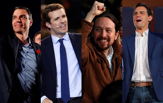 Telediario 1 - Los partidos cierran la campaña en Madrid y Valencia tratando de convencer a los indecisos y apelando al voto útil