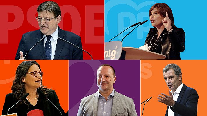 Telediario 1 - Los candidatos valencianos cierran la campaña con un escenario abierto y fragmentado