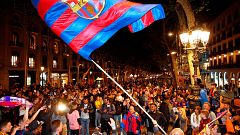 La afición culé toma Canaletas