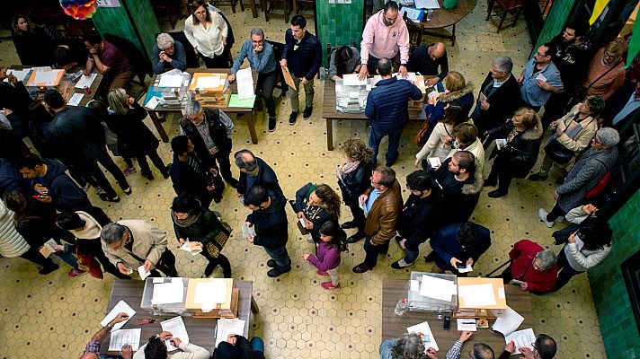 Telediario 1 - La participación en las elecciones generales a las 14:00 horas es del 41,49%, casi cinco puntos superior a la de 2016