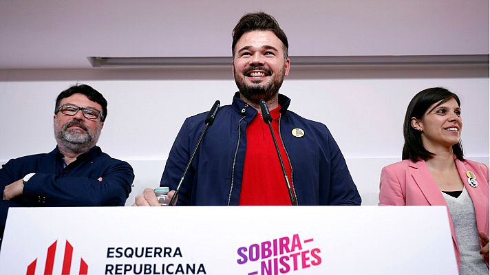 Telediario 1 - ERC mantiene el liderazgo independentista en Cataluña y se sitúa como clave para un gobierno de izquierdas