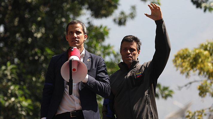 Telediario 1 - Guaidó desafía a Maduro con la liberación de Leopoldo