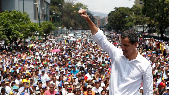 Telediario 1 - Guaidó llama a la movilización "hasta lograr la libertad" de Venezuela