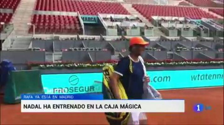 Telediario 1 - Madrid Open: Rafa Nadal ha entrenado en la Caja Mágica