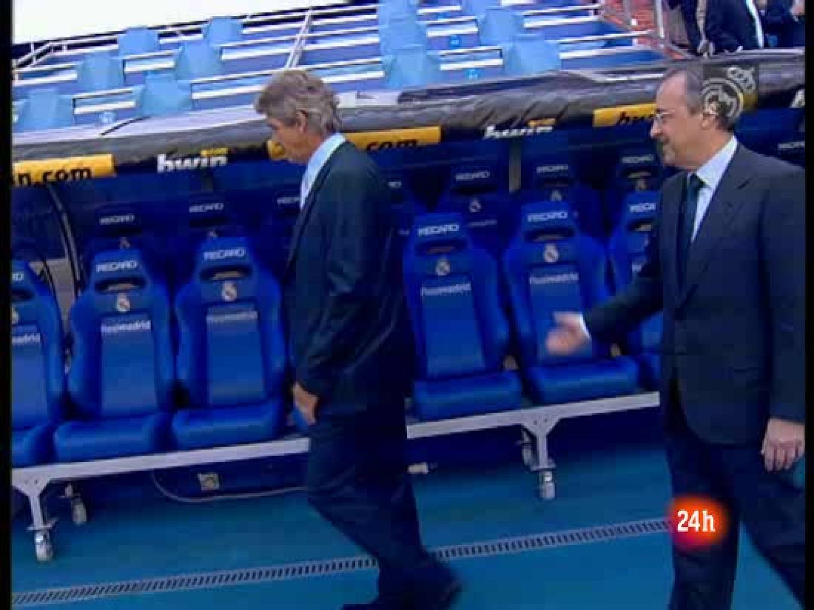 Pellegrini se sienta en el banquillo del Bernabéu | Ver
