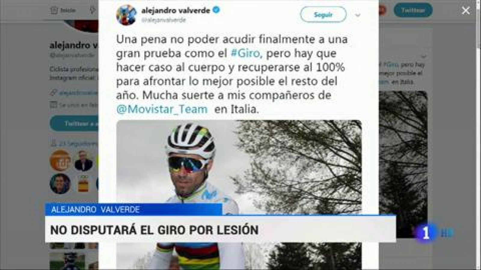 Valverde: Valverde no correrá el Giro - rtve.es