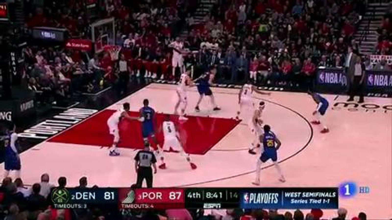 NBA - Los Trail Blazers ganan a los Nuggets tras ¡cuatro prórrogas! - RTVE.es | Ver