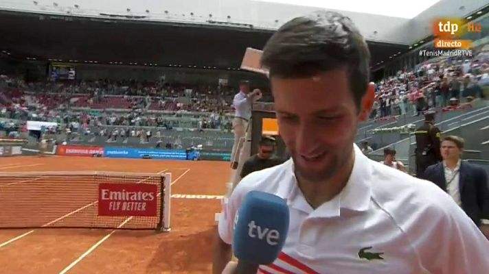 Tenis - Djokovic: "Estoy muy contento de estar en Madrid un año más"