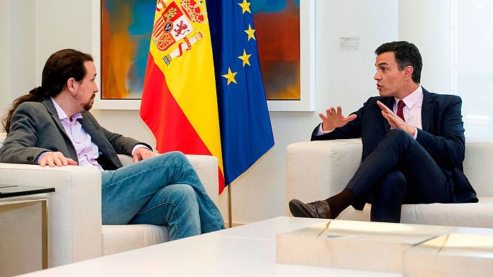 Telediario 1 - Sánchez e Iglesias escenifican su voluntad para llegar a un acuerdo de gobierno progresista
