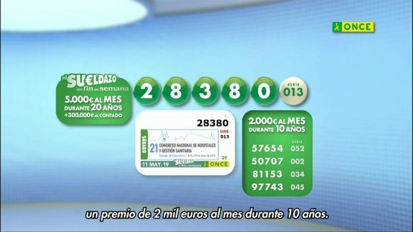 Sorteo ONCE - 11/05/19 - ver ahora