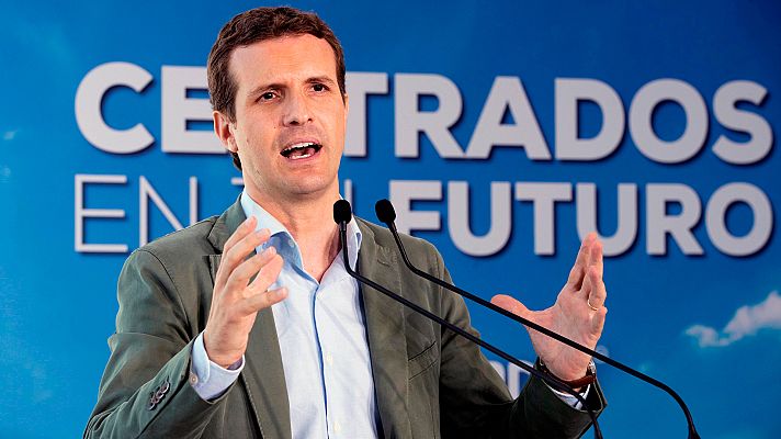 Telediario 1 - Elecciones 26M: Casado carga contra Rivera por "tomar el pelo" a los españoles