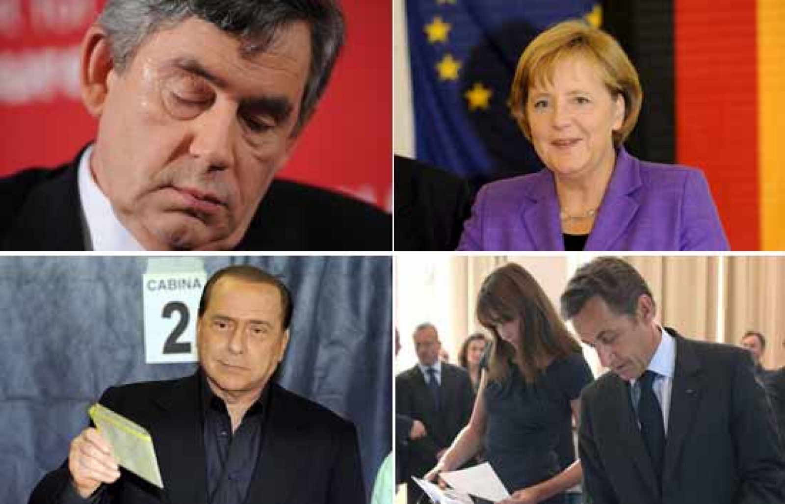 Los partidos conservadores han logrado la victoria en los grandes países de la Unión Europea, aquellos que aportan más diputados al Parlamento Europeo: Alemania, Francia, Reino Unido, Italia y España (07/06/09).