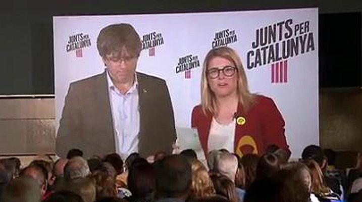 Telediario 1 - Puigdemont aspira a superar a ERC y entrar en el Parlamento Europeo