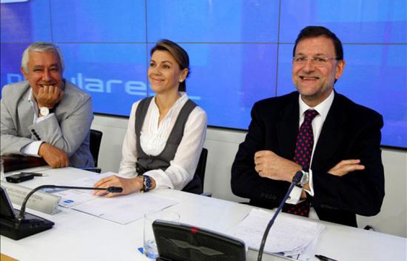  Reunión al máximo nivel en la sede del PP para analizar los resultados electorales. 