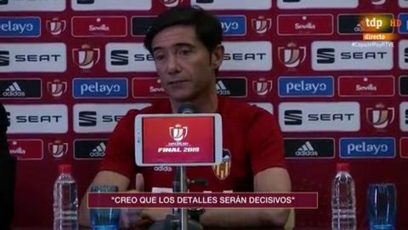 El entrenador del Valencia, Marcelino García Toral, ha dicho que tratarán de detener el juego de Messi pero también espera que "no tenga su mejor día".
