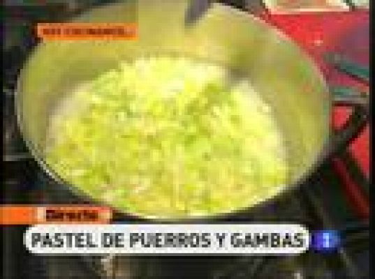 RTVE Cocina - Pastel de puerros y gambas