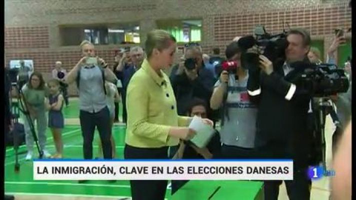Telediario 1 - Las encuestas dan ventaja a los socialdemócratas en Dinamarca en unas elecciones en las que la inmigración ha sido clave