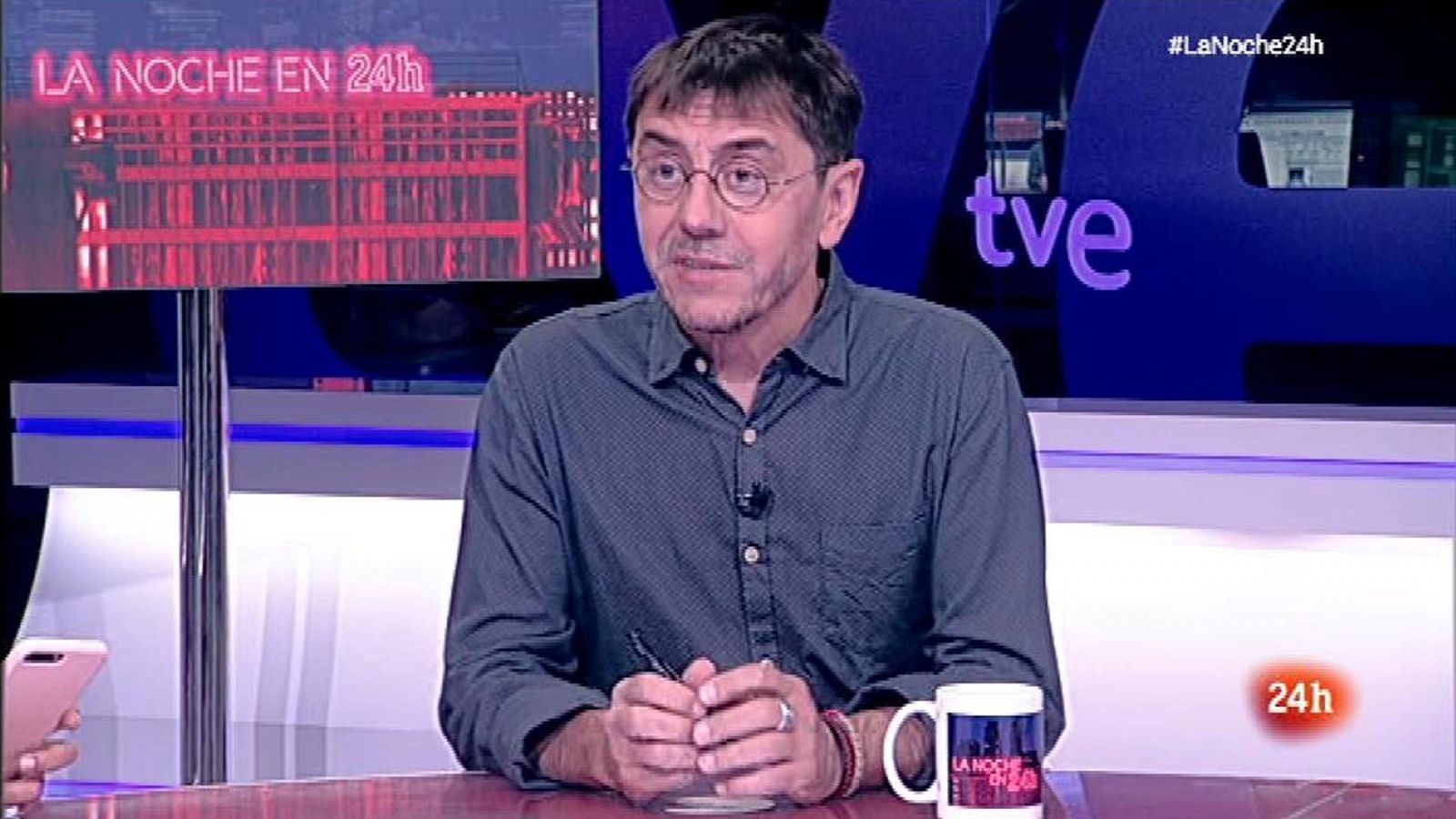 La noche en 24h: Juan Carlos Monedero: "Echenique ha estado sobrecargado de tareas" | RTVE Play