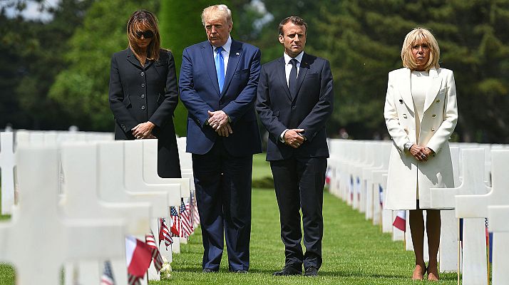 Telediario 1 - Trump y Macron rinden homenaje a los supervivientes