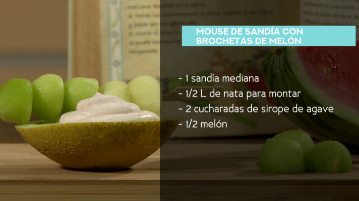 RTVE Cocina - Receta de brochetas de melón con mousse de sandía