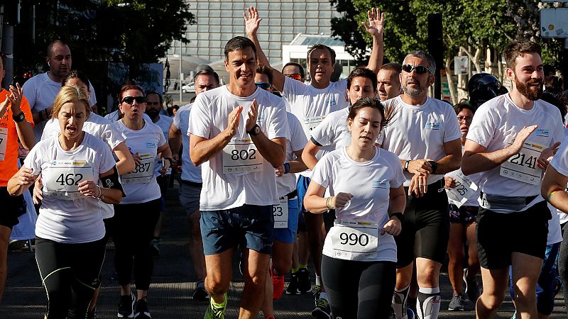 Sánchez participa en la sexta edición de la carrera contra la violencia de género en Madrid