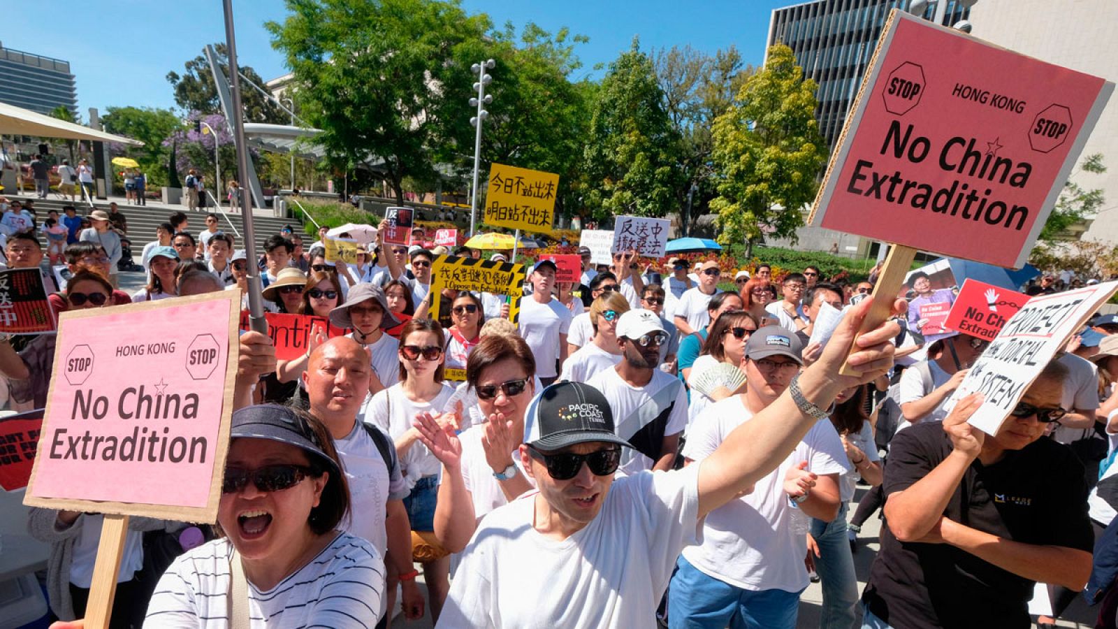 Hong Kong se opone a la extradición de fugitivos a China con una multitudinaria manifestación | Ver