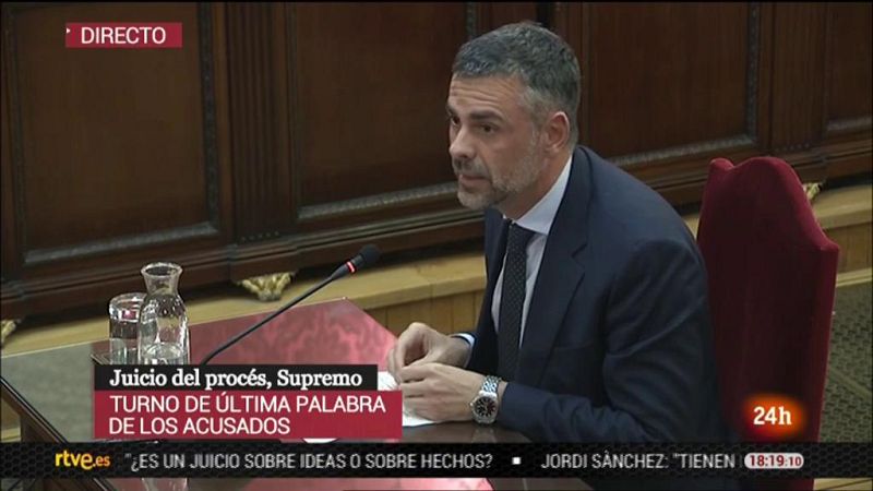 Santi Vila, a los jueces: "Espero que ustedes con su sentencia formen parte de la soluci�n y no del agravio"
