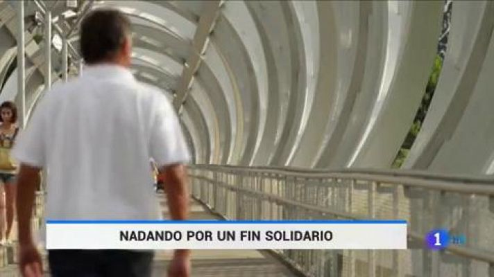 Telediario 1 - El reto de Jacobo, unir los cinco continentes a nado