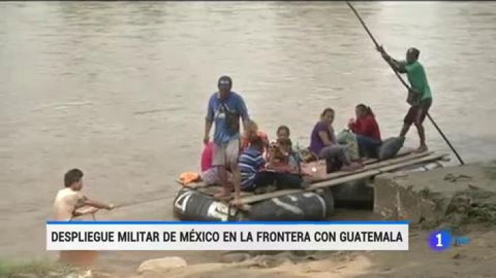 Telediario 1 - Despliegue militar de México en la frontera con Guatemala