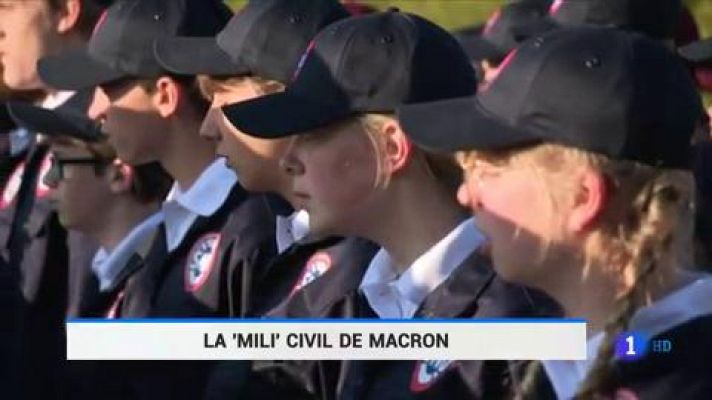 Telediario 1 - Francia pone en marcha las pruebas de su "mili civil" para jóvenes