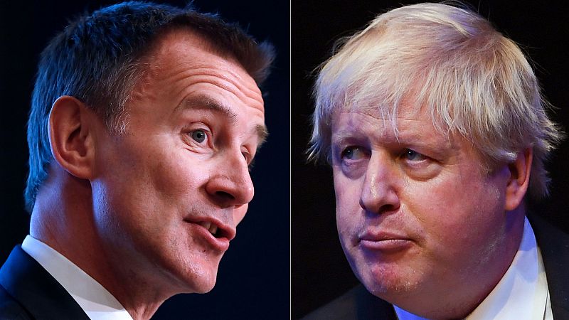 Las estrategias para el 'Brexit' centran la campaña de Johnson, que evita debatir con Hunt