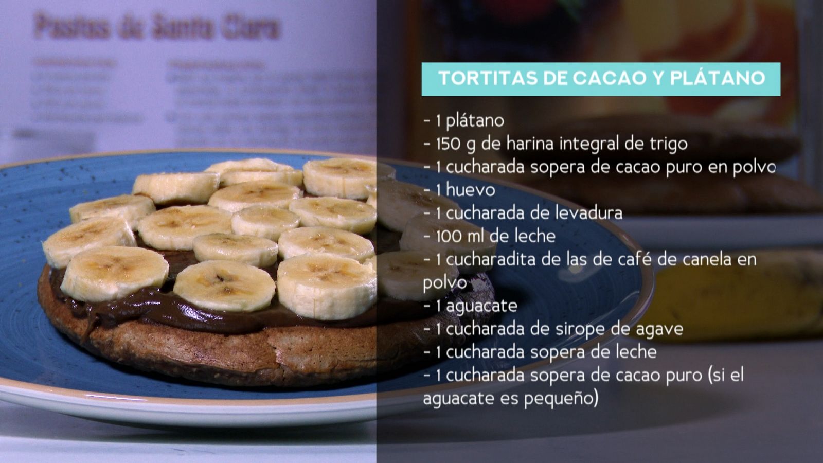Receta de tortitas de cacao y plátano