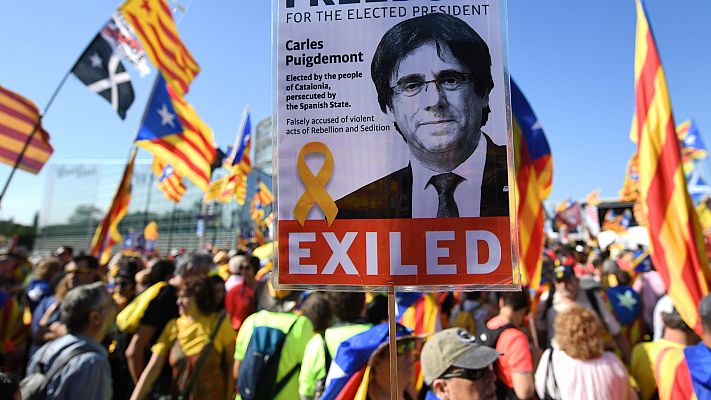 Telediario 1 - Puigdemont evita acudir a la protesta independentista en Estrasburgo por temor a ser detenido