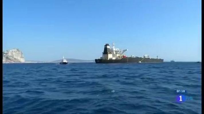 Telediario 1 - Gibraltar intercepta un superpetrolero iraní por llevar crudo a Siria en contra de las sanciones europeas