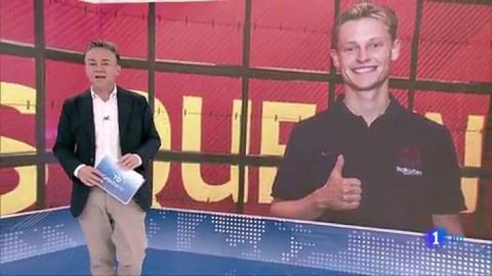 Telediario 1 - Frenkie de Jong se da un baño de masas en su presentación