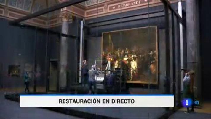 Telediario 1 - 'La Ronda de Noche', de Rembrandt, se restaurará delante de los visitantes