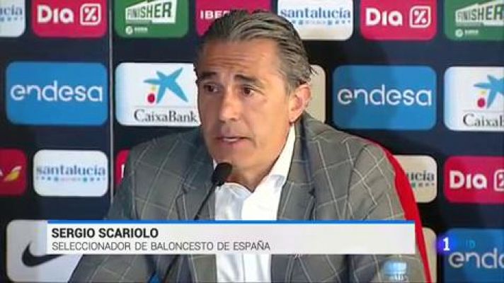 Telediario 1 - España va al Mundial las ausencias de Ibaka y Mirotic