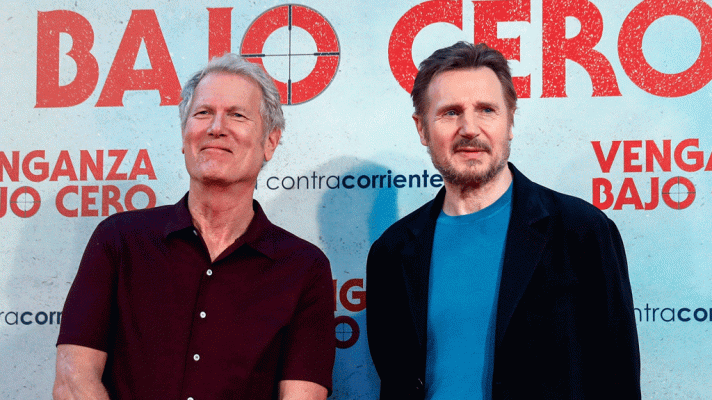Telediario 1 - Liam Neeson y el director Hans Petter Moland presentan en madrid 'Venganza bajo cero'