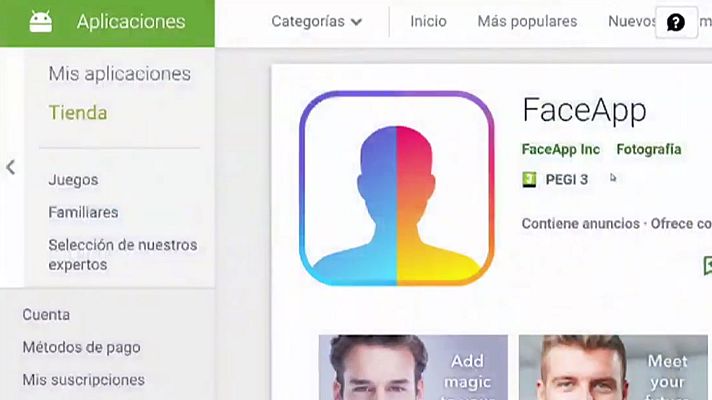 Telediario 1 - FaceApp se guarda el derecho de usar tus datos y fotografías con fines comerciales