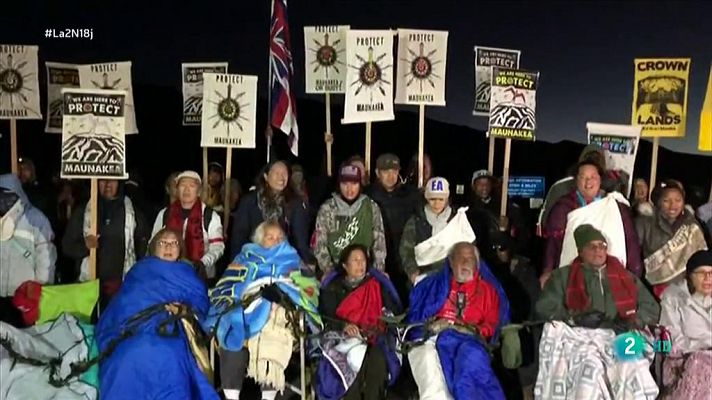 Protesta contra un telescopio