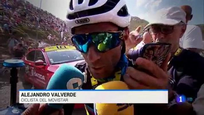 Telediario 1 - Nairo Quintana cede en el Tourmalet y Valverde ve clara la jefatura de filas