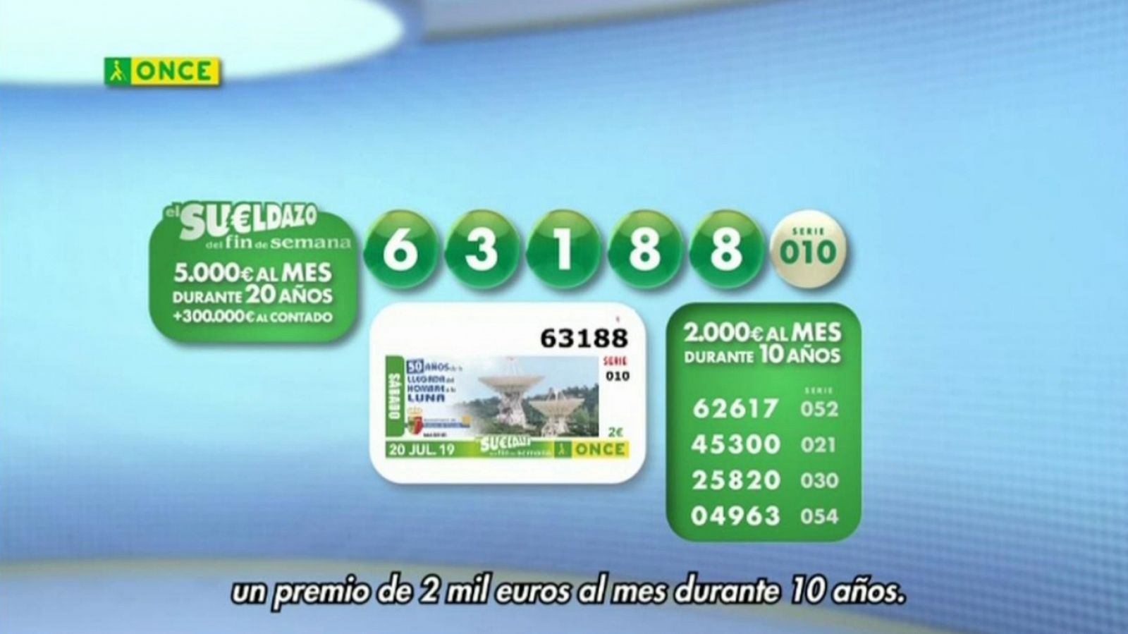 Sorteos ONCE: Sorteo ONCE - 20/07/19 | RTVE Play