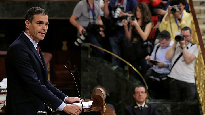 Especiales informativos - Sánchez pide a PP y Ciudadanos en su discurso de investidura que se alejen de "la ultraderecha"